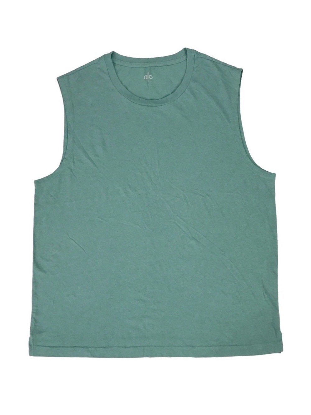 Alo Yoga Conquer Muscle Tank Top Mens Large L Green Gym Shirt Running Training